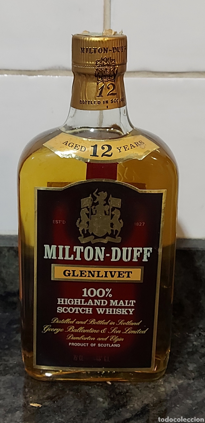 Coleccionismo de vinos y licores: MILTON-DUFF(GLENLIVET) 12 years Whisky-Scotland, A&Ntilde;OS 60/70-TIMBRE PRE-CONSTITUCIONALCOLECCIONISMO-