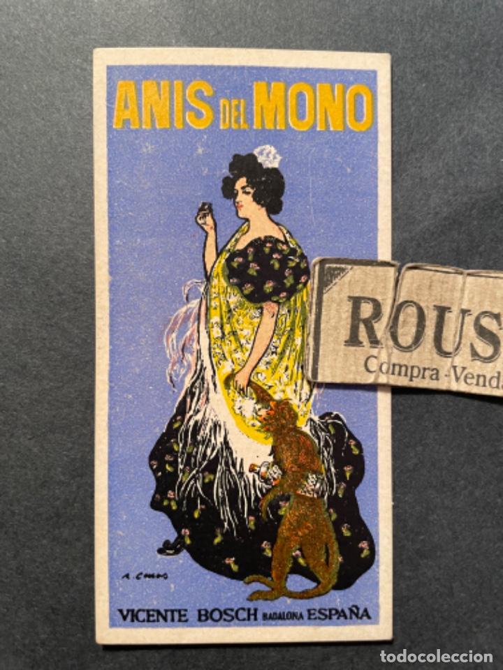 Coleccionismo de vinos y licores: PUBLICIDAD - ANIS DEL MONO VICENTE BOSCH , BADALONA R. CASAS - &Uacute;NICO GRAN PREMIO EXP. PARIS 1900 -