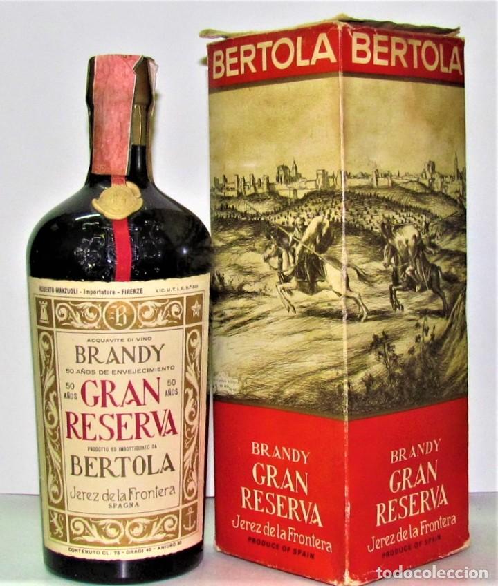 Sammlung von Weinen und Lik&ouml;ren: 1 x Botella de Brandy BERTOLA Gran Reserva 50 A&ntilde;os, 75cl, 40% vol