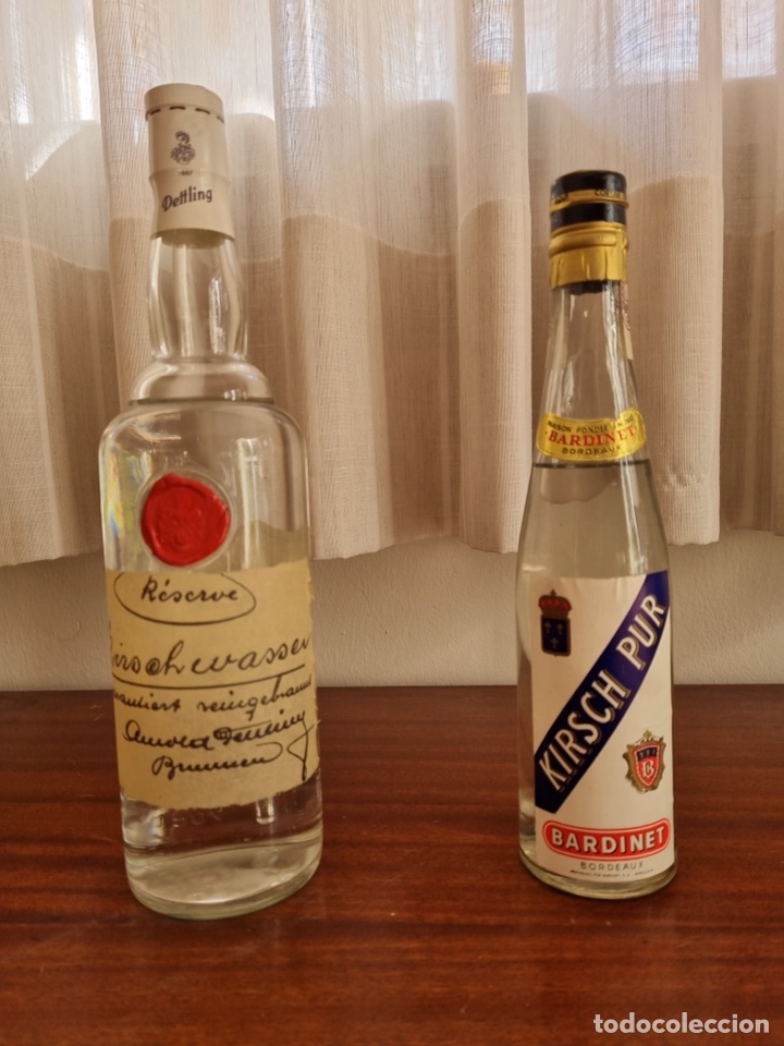 Coleccionismo de vinos y licores: Botellas Kirsch Reserve. Suiza y Kirsch Bardinet. Precintadas.