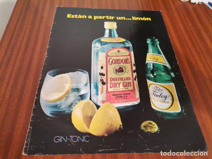 Coleccionismo de vinos y licores: GINEBRA GORDON'S Y T&Oacute;NICA FINLEY ANUNCIO PUBLICIDAD REVISTA ESPECIAL PARA ENMARCAR