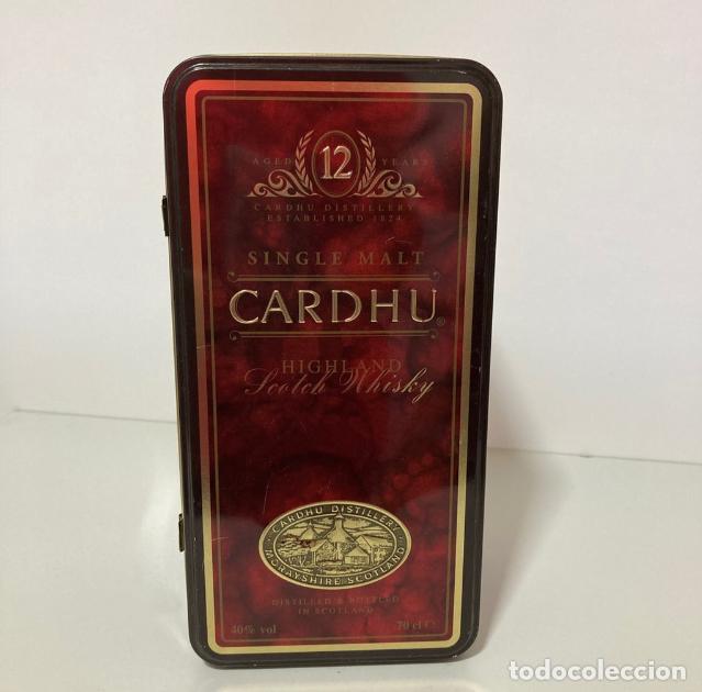 Coleccionismo de vinos y licores: ESTUCHE METAL WHISKY CARDHU 22X10CM