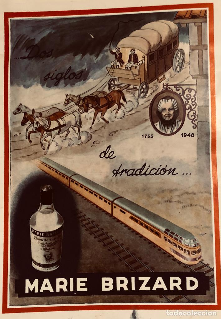 Coleccionismo de vinos y licores: Publicidad de Marie Brizard. P&aacute;gina de revista original a&ntilde;o 1949. Tama&ntilde;o folio. Enmarcable.