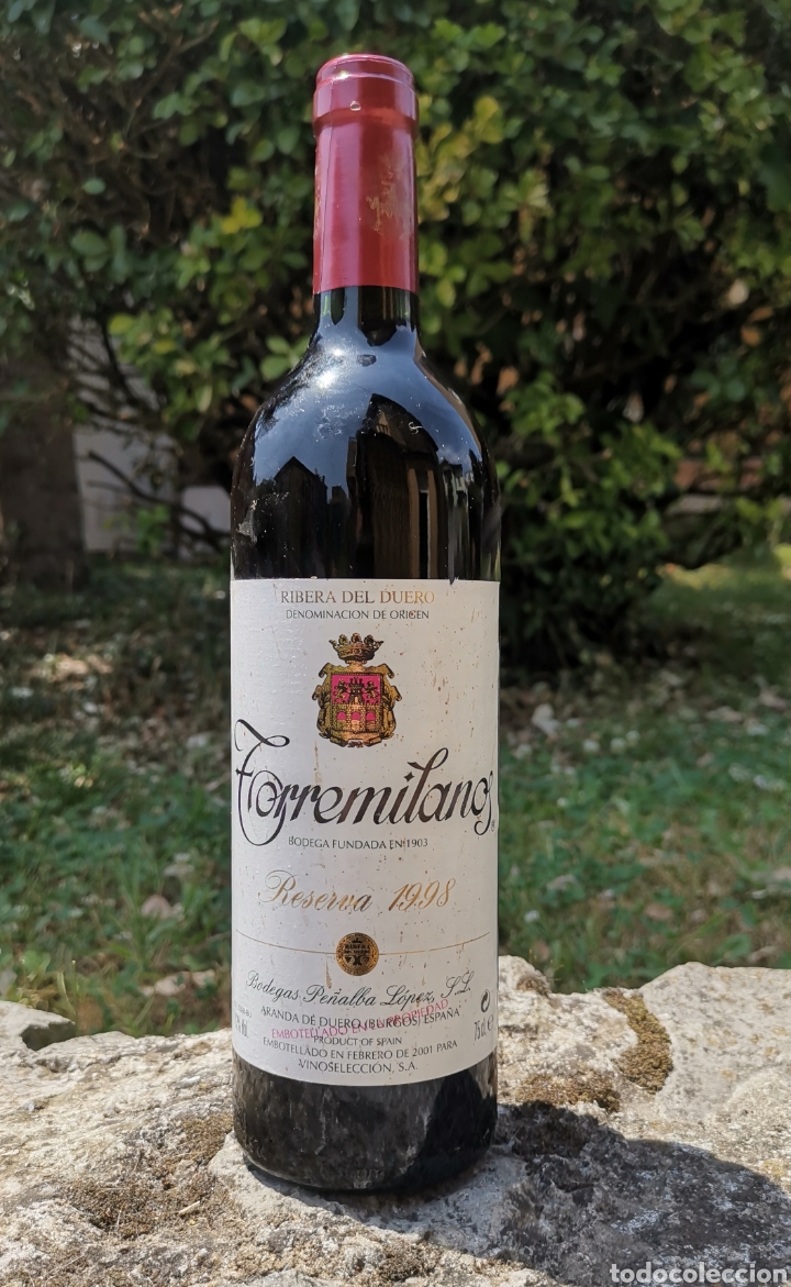Sammlung von Weinen und Lik&ouml;ren: Botella Vino Torremilanos RESERVA 1998 - Ribera Del Duero - Bodegas Pe&ntilde;alba L&oacute;pez - Aranda de Duero
