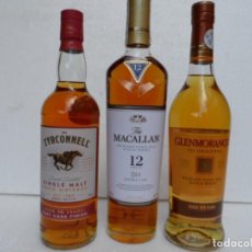 Coleccionismo de vinos y licores: WHISKY - TYRCONNELL 10 ANOS - THE MACALLAN 12 ANOS DOUBLE CASK - GLENMORANGIE 10 ANOS THE ORIGINAL. Lote 353629028