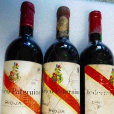 Coleccionismo de vinos y licores: VINO DE CRIANZA, F. PATERNINA, BANDA ROJA, AÑADAS DE 1973, 1980, 1981, SIEMPRE BODEGA Y HORIZONTALES. Lote 353887128