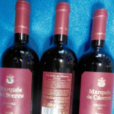 Coleccionismo de vinos y licores: 3 BOTELLAS, VINO DE CRIANZA, MARQUES DE CÁCERES, 1918, SIEMPRE EN BODEGA Y HORIZONTAL. Lote 353892063