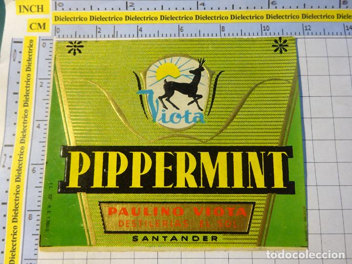 Collezionismo di vini e liquori: ETIQUETA DE BEBIDAS. VINO LICORES. PAULINO VIOTA SANTANDER. LICOR PIPPERMINT DESTILERIAS EL SOL. 189