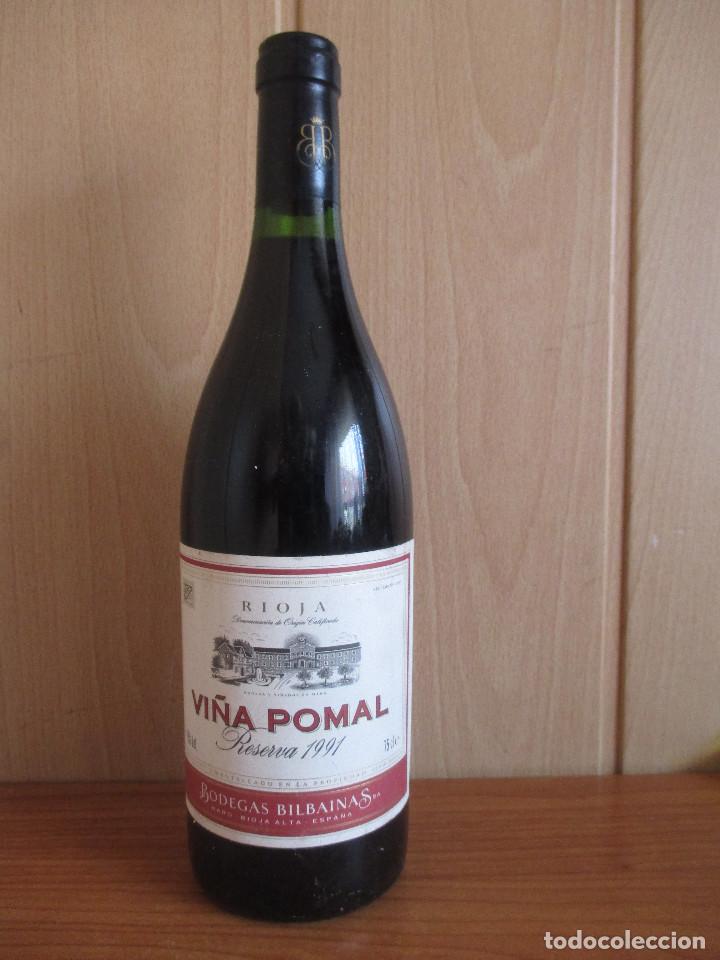 Coleccionismo de vinos y licores: BOTELLA DE VINO TINTO ANTIGUA , VI&Ntilde;A POMAL , RESERVA A&Ntilde;O 1991 , BODEGAS BILBAINAS