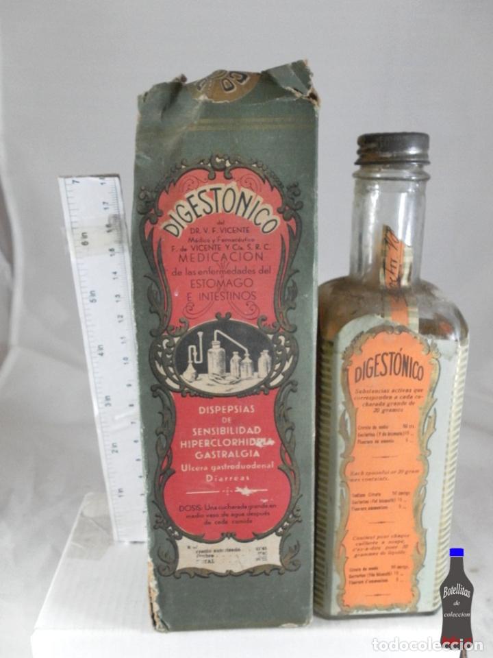 Sammlung von Weinen und Lik&ouml;ren: BOTELLITA BOTELLIN DIGESTONICO LABORATORIO DR VICENTE MADRID CON CAJA