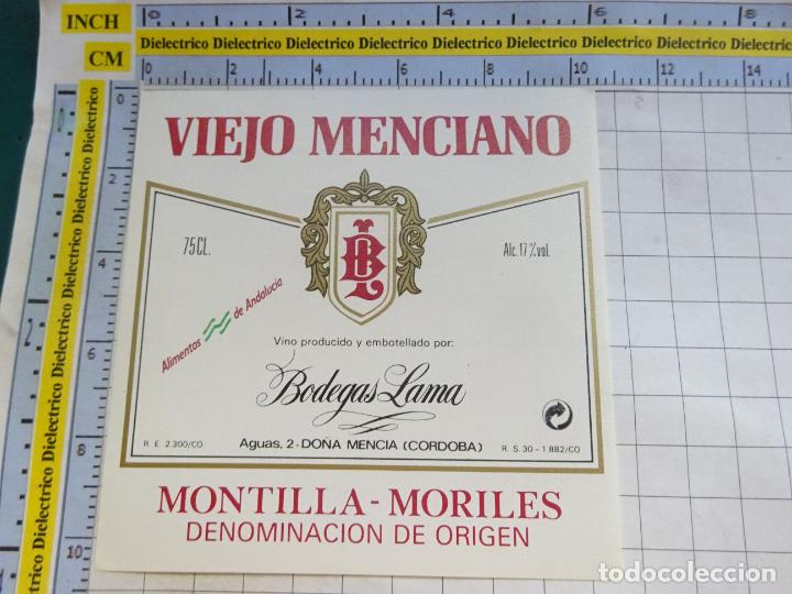 Sammlung von Weinen und Lik&ouml;ren: ETIQUETA DE BEBIDAS. VINO LICORES. C&Oacute;RDOBA MONTILLA MORILES VIEJO MENCIANO BODEGAS LAMA. 530
