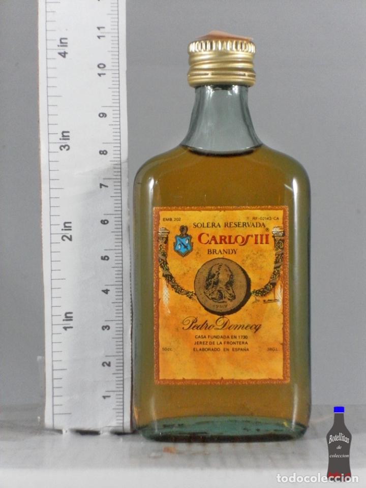 Coleccionismo de vinos y licores: BOTELLITA BOTELLIN PETAQUITA BRANDY SOLERA RESERVADA CARLOS III PEDRO DOMECQ