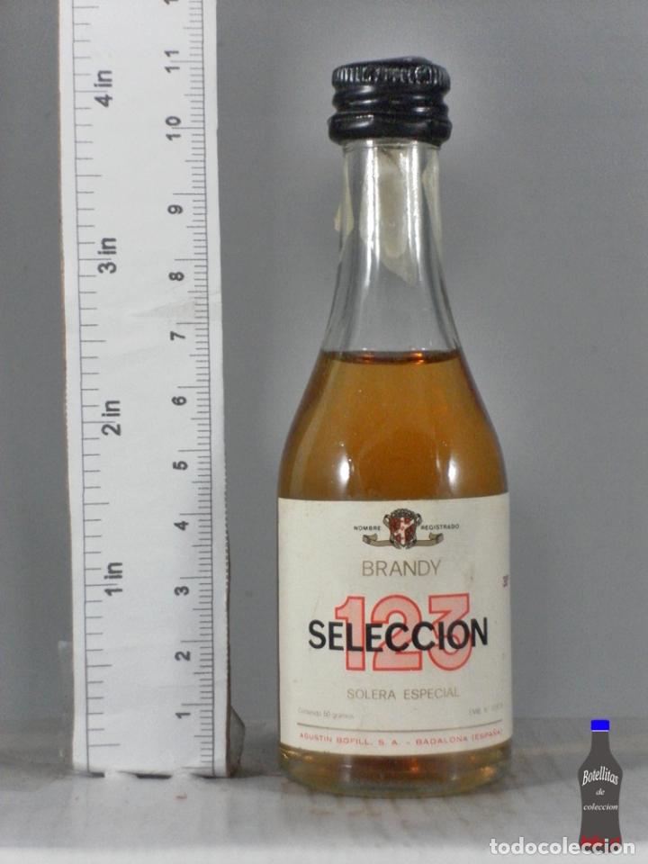 Coleccionismo de vinos y licores: BOTELLITA BOTELLIN BRANDY 123 SELECCION SOLERA ESPECIAL AGUSTIN BOFILL S.A. BADALONA ESPA&Ntilde;A