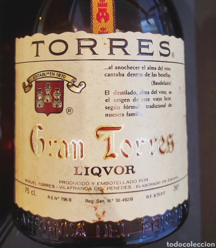 Coleccionismo de vinos y licores: GRAN TORRES Licor 0.75cl