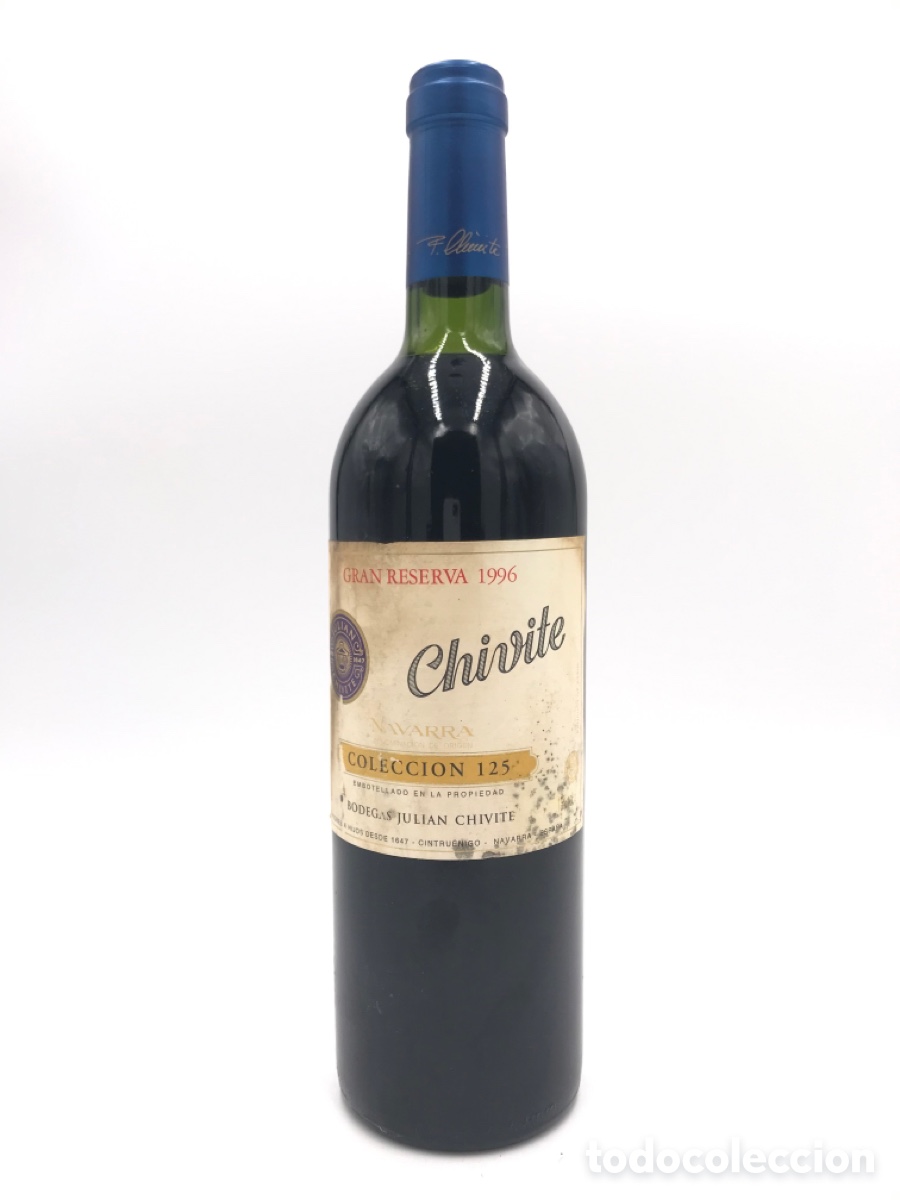 Sammlung von Weinen und Lik&ouml;ren: Vino Gran reserva cosecha 1996 Chivite. Colecci&oacute;n 125. Bodegas Juli&aacute;n Chivite. Cintruenigo Navarra.