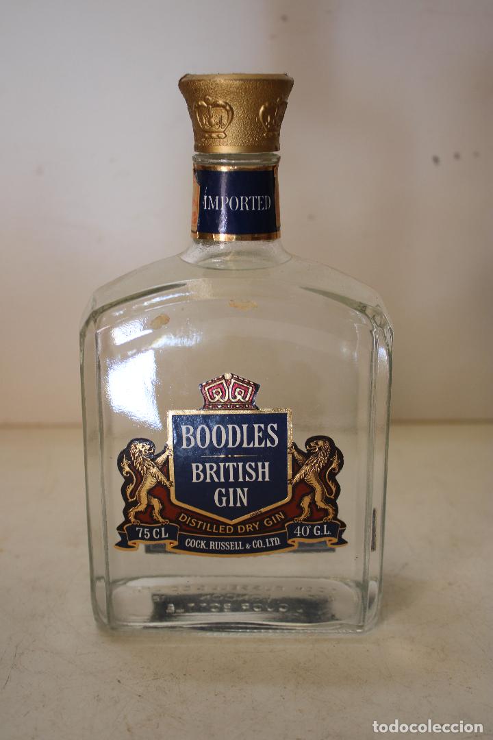 Coleccionismo de vinos y licores: botella antigua de ginebra boodles brittis gin