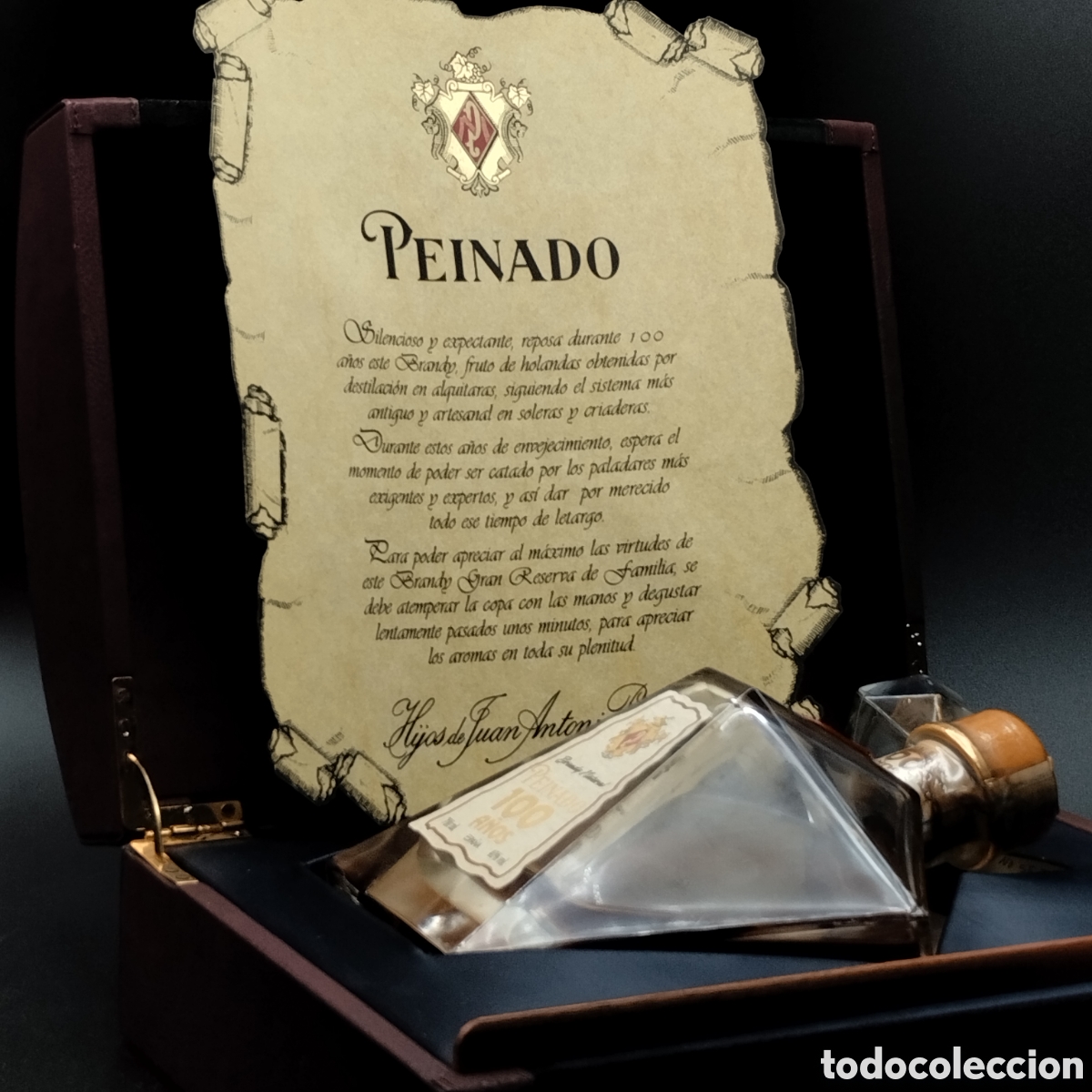 Sammlung von Weinen und Lik&ouml;ren: BOTELLA CO&Ntilde;AC PEINADO 100 A&Ntilde;OS. Botella numerada N&deg; 720. Hijos de Juan Antonio Peinado. Precintada.
