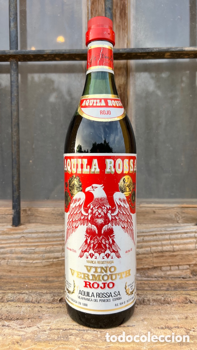 Coleccionismo de vinos y licores: ANTIGUA BOTELLA VERMOUTH BLANCO- AQUILA ROSSA- VILAFRANCA DEL PENEDES. ABIERTA