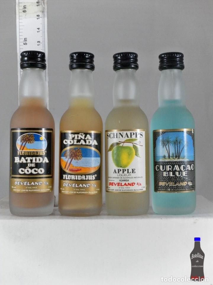 Colecionismo de vinhos e licores: BOTELLITA BOTELLIN LOTE DE 4 MINIS DESTILERIAS BEVELAND SANT JOAN DE VILATORRADA