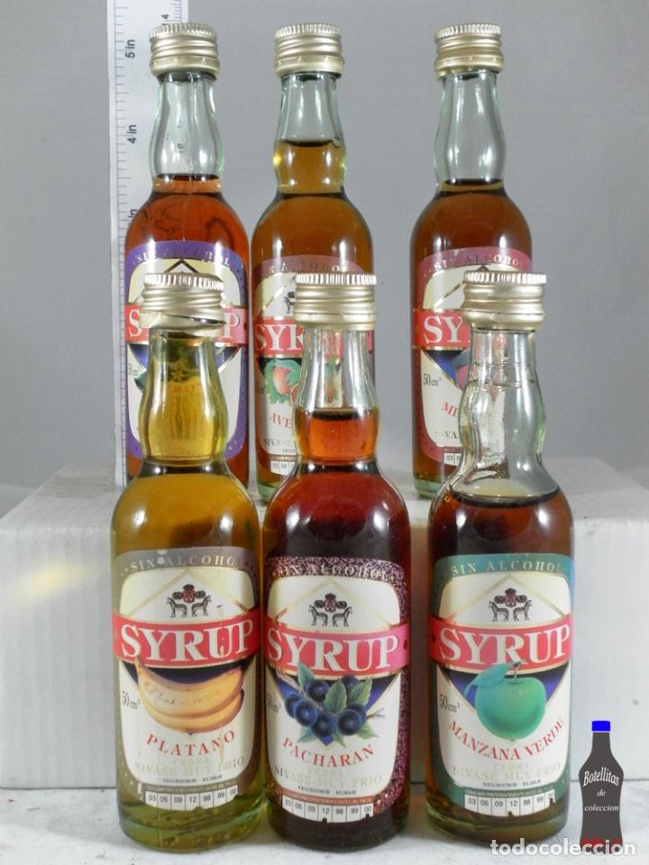 Sammlung von Weinen und Lik&ouml;ren: BOTELLITA BOTELLIN LOTE DE 6 MINIS SYRUP SIN ALCOHOL DESTILERIAS CEBRA