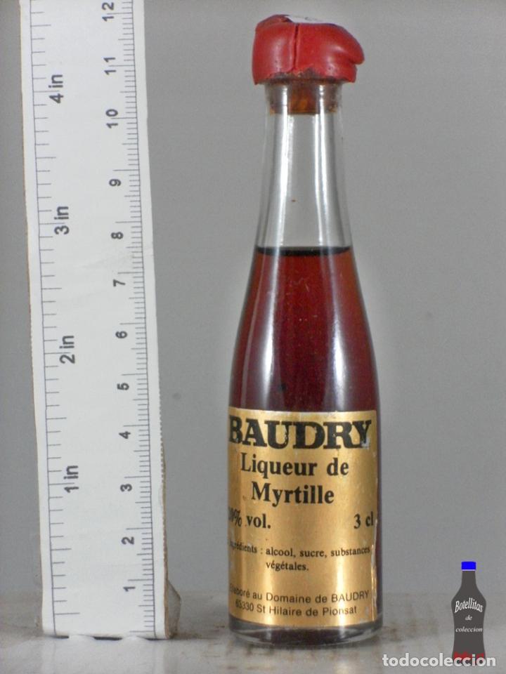 Collection of wines and liquors: BOTELLITA BOTELLIN BAUDRY LIQUEUR MYRTILLE FRANCE
