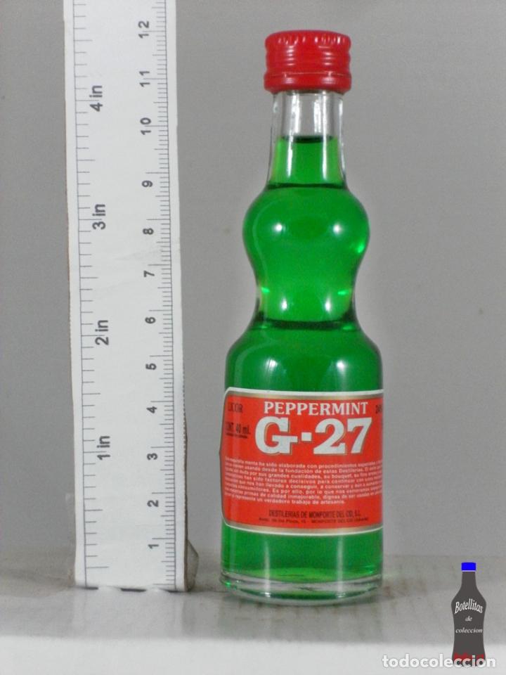 Coleccionismo de vinos y licores: BOTELLITA BOTELLIN PEPPERMINT G27 DESTILERIAS MONFORTE DEL CID