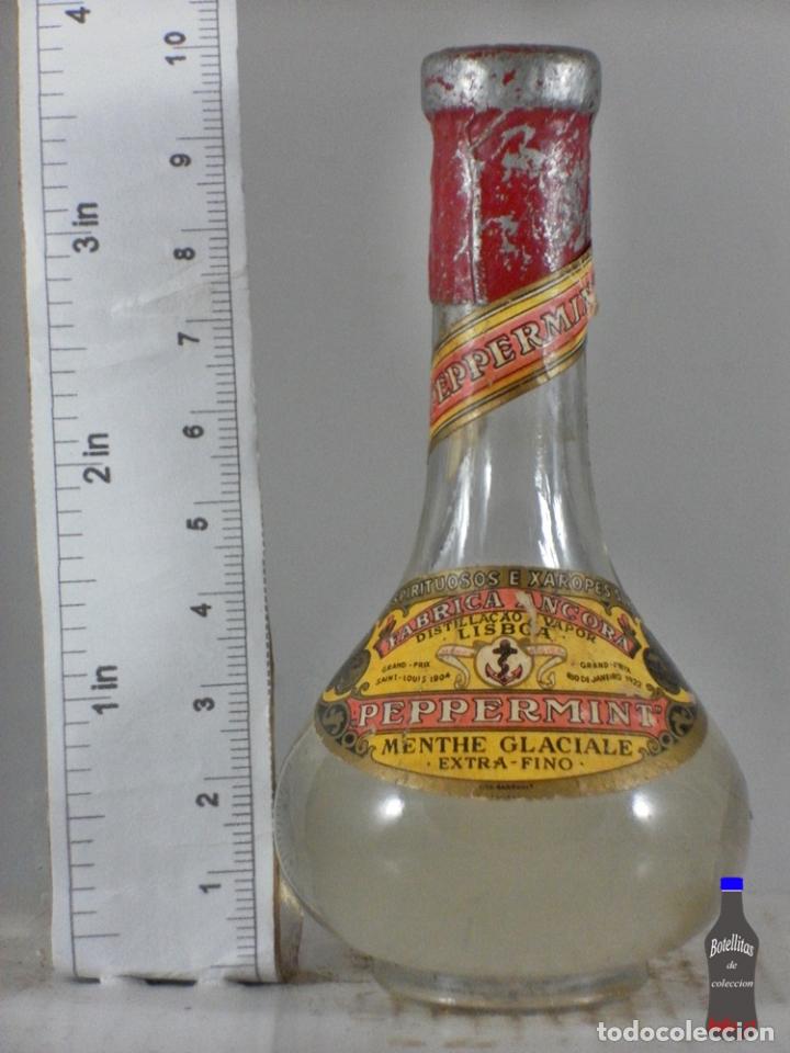 Colecionismo de vinhos e licores: BOTELLITA BOTELLIN PEPPERMINT FABRICA ANCORA LISBOA