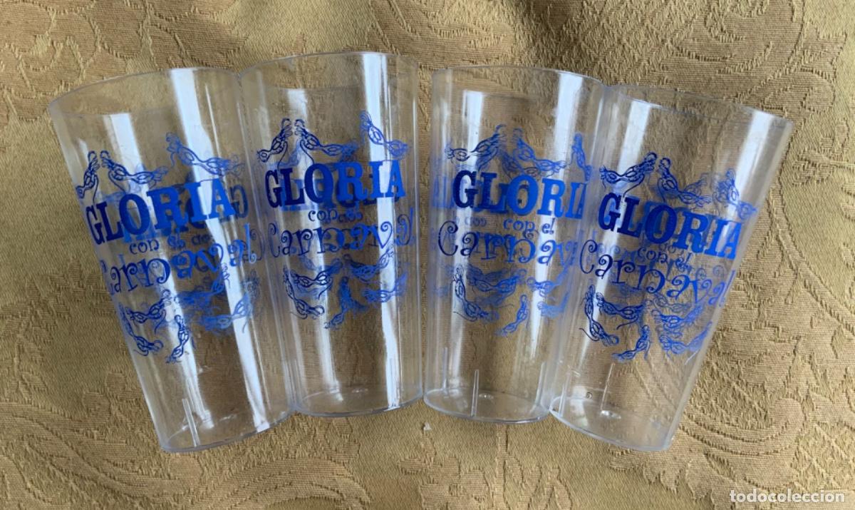 Coleccionismo de vinos y licores: 4 VASITOS MANZANILLA, GLORIA, CARNAVAL CADIZ