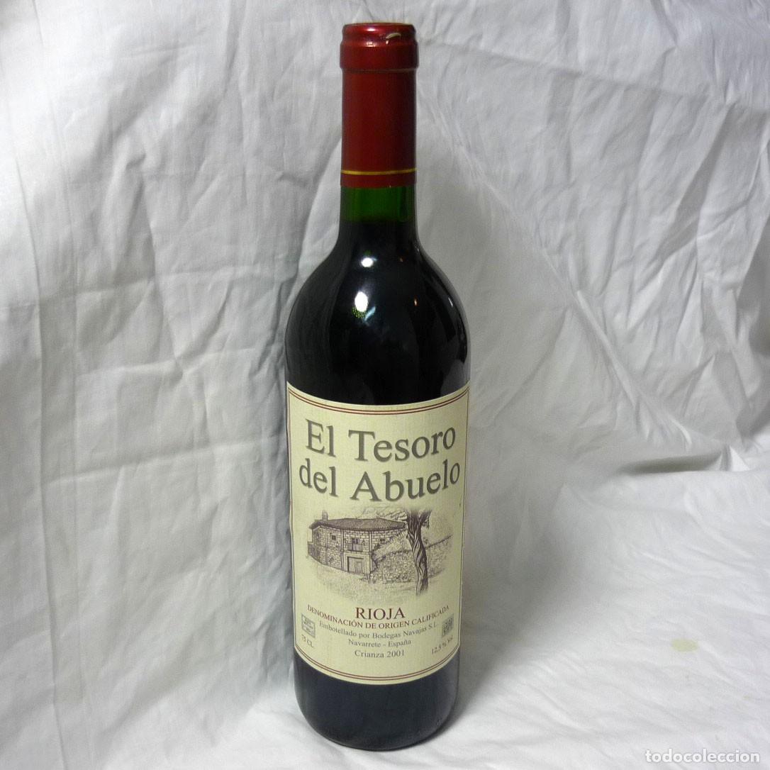 Sammlung von Weinen und Lik&ouml;ren: Botella de vino El Tesoro del Abuelo, Rioja Crianza 2001