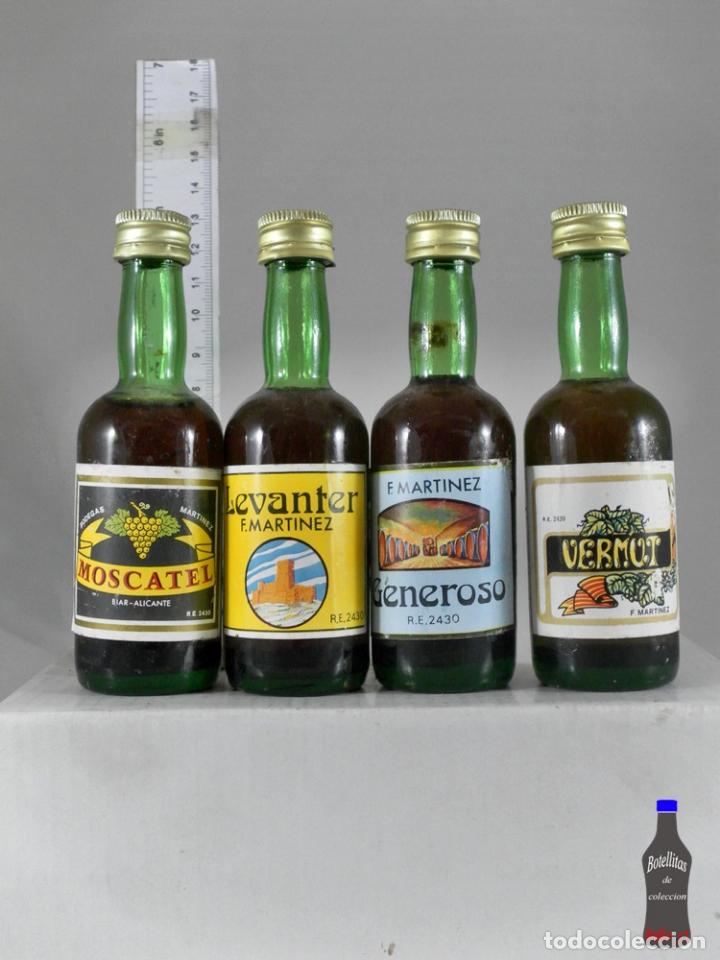 Sammlung von Weinen und Lik&ouml;ren: BOTELLITA BOTELLIN LOTE DE 4 VINOS VERMUTS F. MARTINEZ ALICANTE