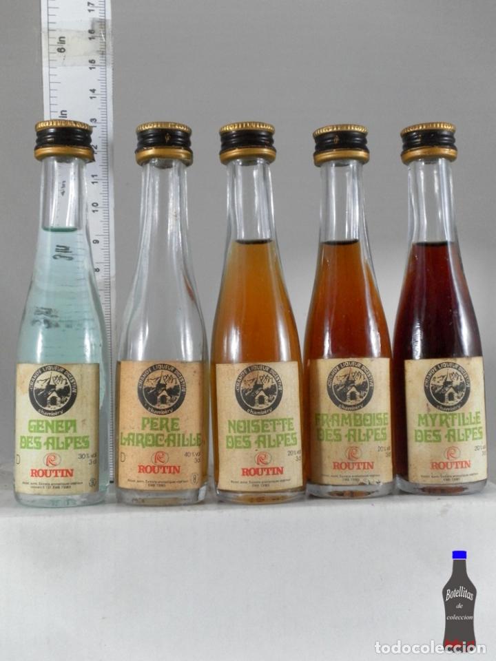 Coleccionismo de vinos y licores: BOTELLITA BOTELLIN LOTE DE 5 LICORES ROUTIN FRANCIA