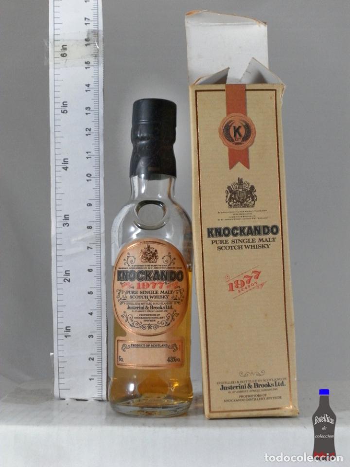 Collezionismo di vini e liquori: BOTELLITA BOTELLIN WHISKY KNOCKANDO PURE SINGLE MALT 1977 BOTTLED 1991 JUSTERINI SCOTLAND + CAJA