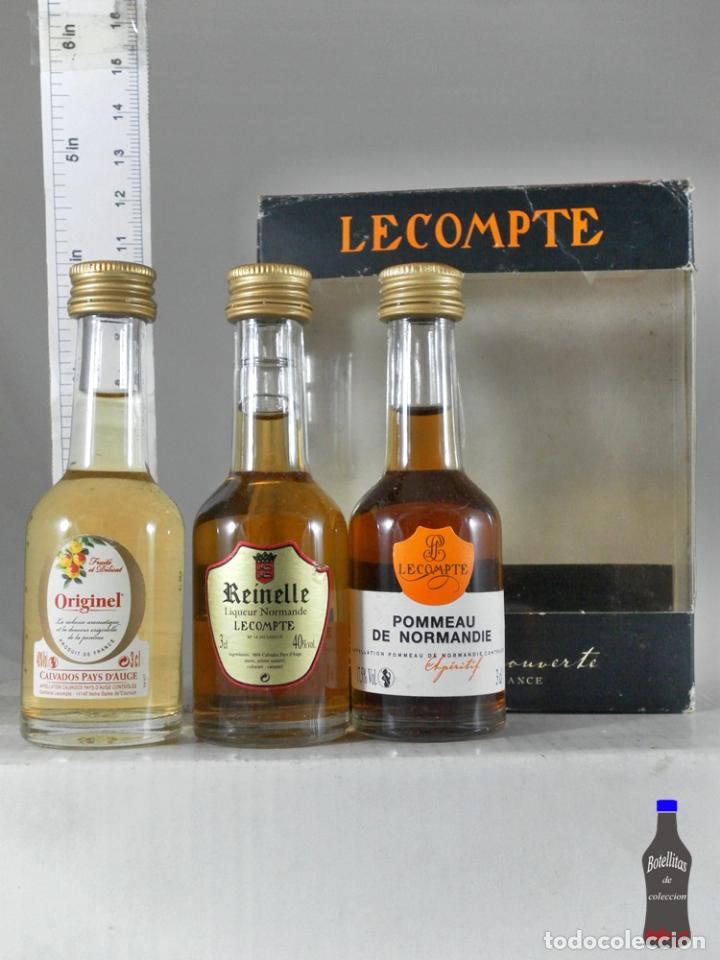 Coleccionismo de vinos y licores: BOTELLITA BOTELLIN LECOMPTE FRANCE LOTE DE 3
