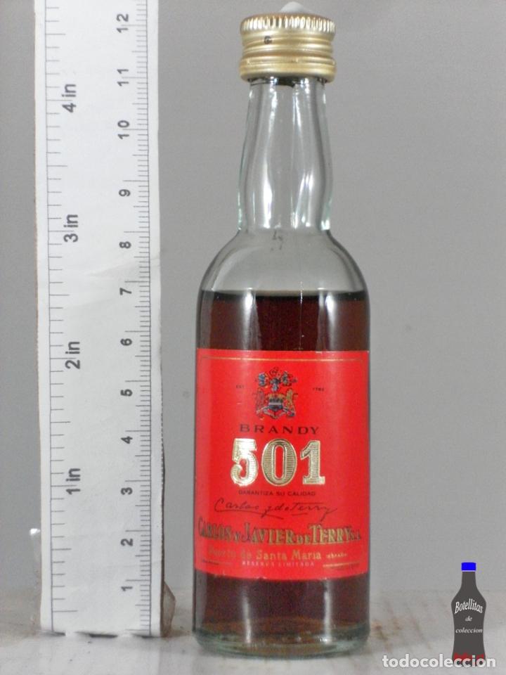 Coleccionismo de vinos y licores: BOTELLITA BOTELLIN 501 BRANDY CARLOS Y JAVIER DE TERRY SL PUERTO SANTA MARIA