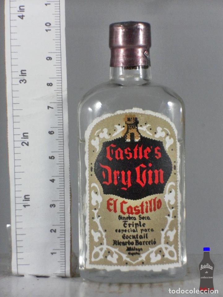 Sammlung von Weinen und Lik&ouml;ren: BOTELLITA BOTELLIN CASTLE DRY GIN EL CASTILLO RICARDO BARCELO MALAGA