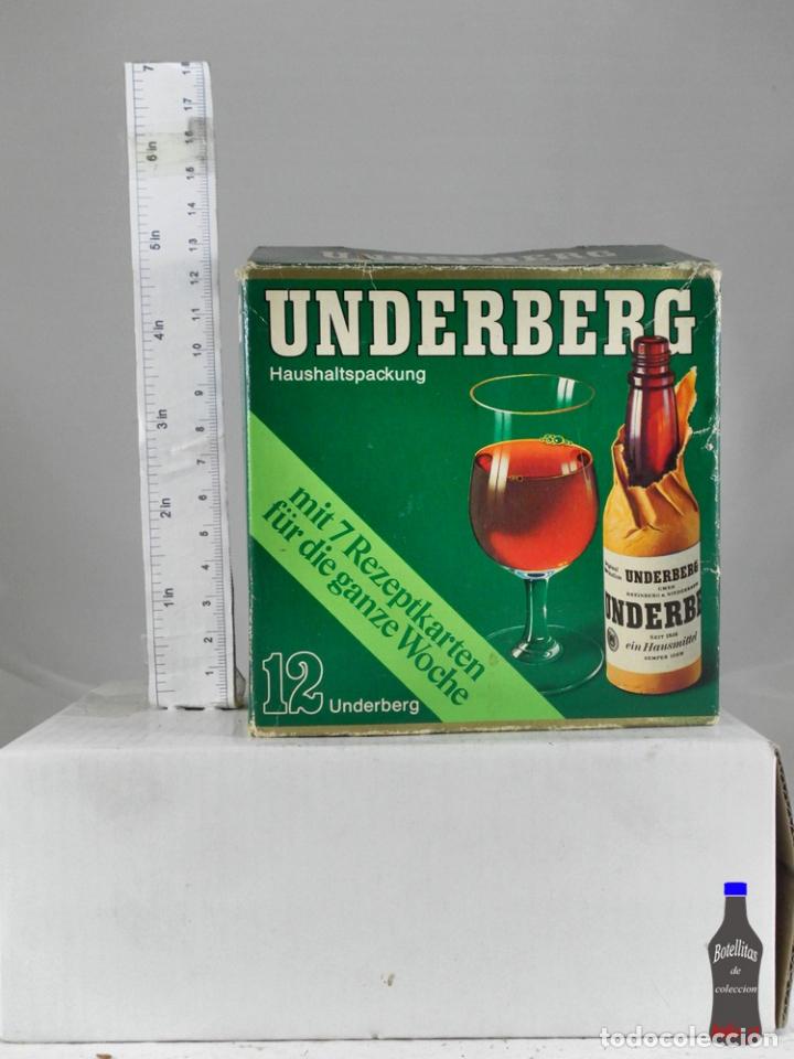 Coleccionismo de vinos y licores: BOTELLITA BOTELLIN LOTE DE 10 UNDERBERG + CAJA