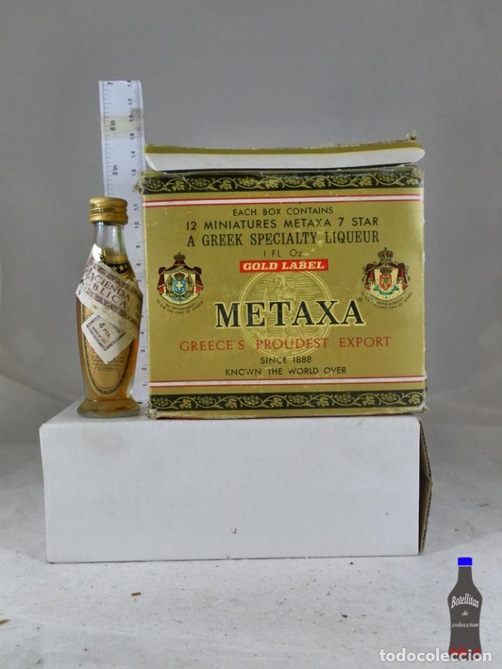 Sammlung von Weinen und Lik&ouml;ren: BOTELLITA BOTELLIN LOTE DE 12 EN CAJA METAXA GRECIA