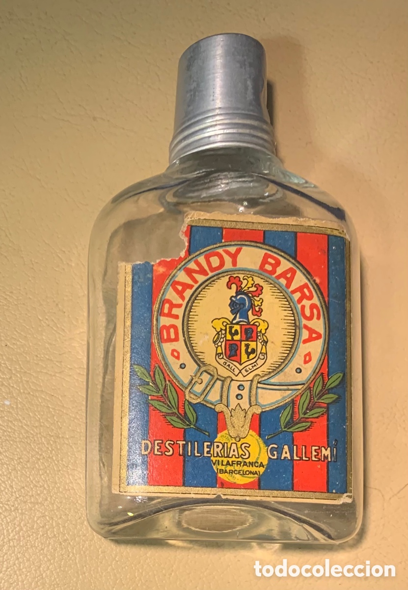 Coleccionismo de vinos y licores: Botell&iacute;n de brandy barsa Bar&ccedil;a destiler&iacute;as Gallemi Vilafranca Barcelona