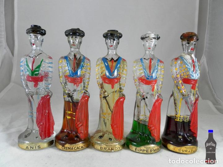 Coleccionismo de vinos y licores: BOTELLITA BOTELLIN LOTE DE 5 TOREROS NOGUERAS COMAS ANIS BRANDY