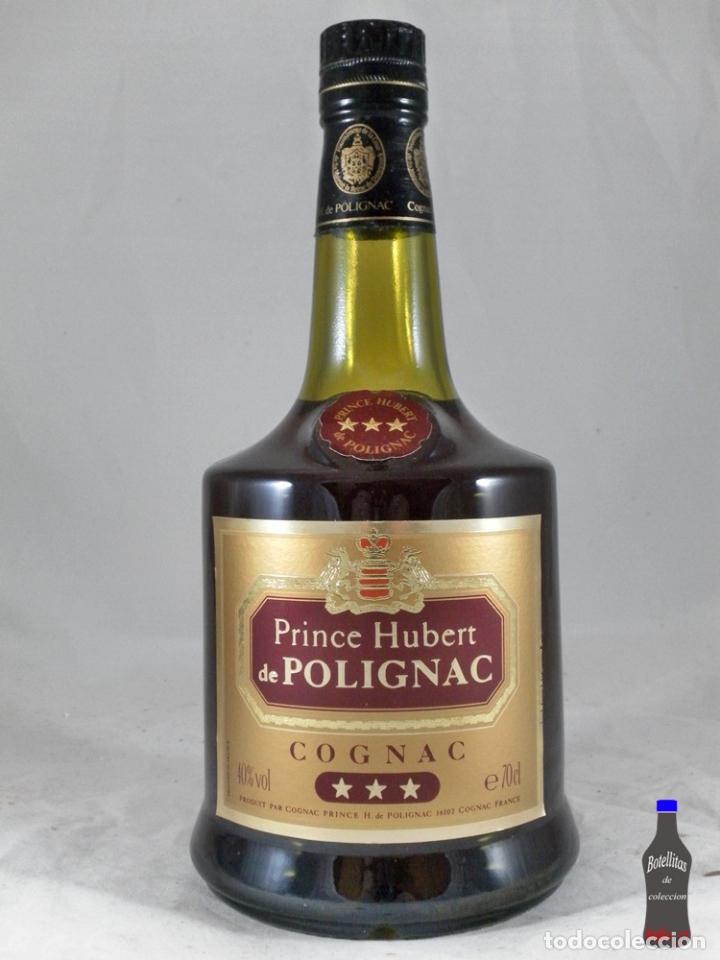 Collection of wines and liquors: BOTELLA PRINCE HUBERT DE POLIGNAC COGNAC *** COGNAC FRANCE 40&ordm; 70 CL