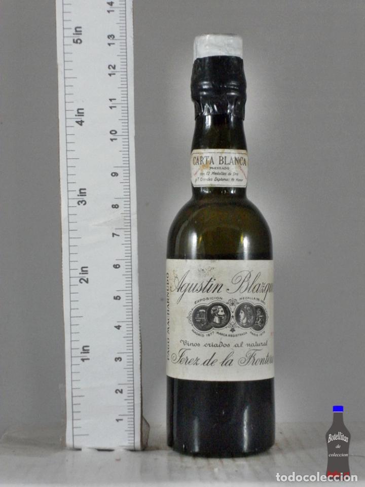 Collection of wines and liquors: BOTELLITA BOTELLIN AGUSTIN BLAZQUEZ CARTA BLANCA JEREZ DE LA FRONTERA