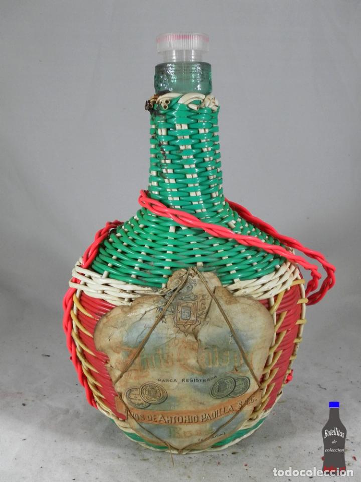 Sammlung von Weinen und Lik&ouml;ren: BOTELLA GARRAFA FORRADA ANIS CHISPA ANTONIO PADILLA SRC RUTE CORDOBA ESPA&Ntilde;A