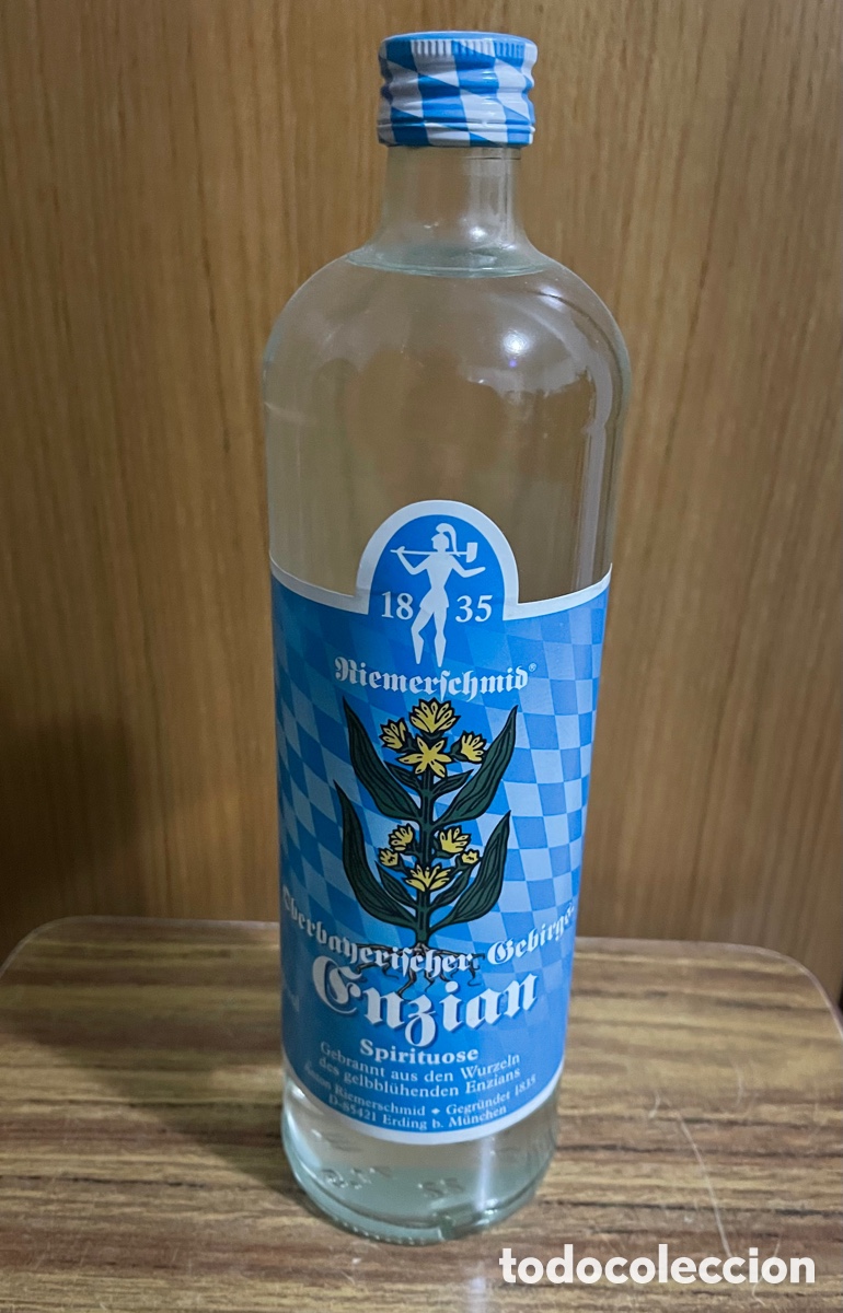 Coleccionismo de vinos y licores: BOTELLA LICOR ENZIAN ALPES BAVAROS A&Ntilde;OS 90 SIGLO XX