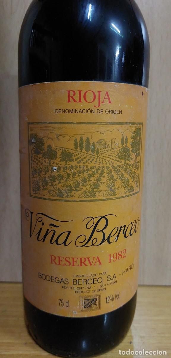 Coleccionismo de vinos y licores: BOTELLA VINO RIOJA VI&Ntilde;A BERCEO RESERVA 1982