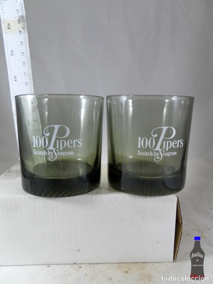 Coleccionismo de vinos y licores: LOTE 2 VASOS WHISKY 100 PIPERS