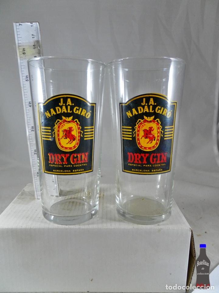 Collection of wines and liquors: LOTE 2 VASOS TUBO NADAL GIRO DRY GIN BARCELONA