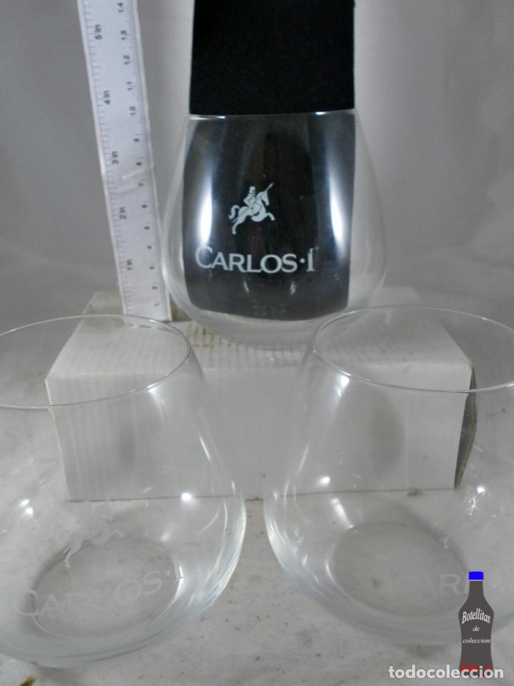 Coleccionismo de vinos y licores: LOTE DE 3 VASOS BRANDY CARLOS I