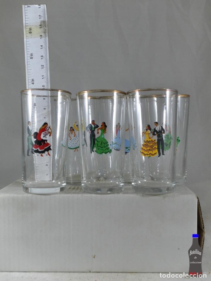 Collection of wines and liquors: LOTE DE 6 VASOS SEVILLANAS BAILADORES