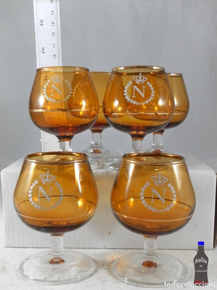 Collection of wines and liquors: LOTE DE 6 COPITA COPA COGNAC NAPOLEON MARRON