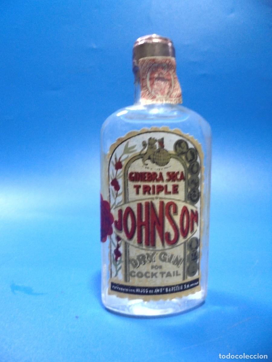 Coleccionismo de vinos y licores: BOTELLIN DE DRY GIN JOHNSON. GINEBRA SECA TRIPLE. VER FOTOS.